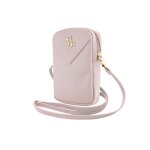 Sac pour téléphone - guess - zip triangle 4g - rose - cuir écologique - sangle réglable Sac pour téléphone - guess - zip triangle 4g - rose - cuir écologique - sangle réglable