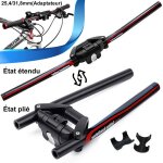 Guidon pliable - wozwe - universel - aluminium 6061 - 25. 4 / 31. 8mm - noir