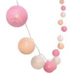 Guirlande boules led 1. 5m ? 10 lumires  piles dco nol mariage ftes rose