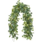 Guirlande eucalyptus artificiel 1. 8m avec fleurs d�coration arche mariage centre table