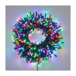 Guirlande extrieur boa 20m 1000 led multicolores cble vert fonc 8 modes minuteur lotti