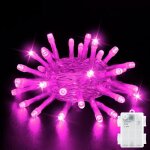 Guirlande lumires de nol rose  pilesguirlande lumires rose 3m 30 led avec minuterie 6hguirlande led ...