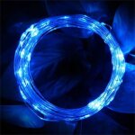 Guirlande lumineuse  100 led en fil de cuivre avec tlcommande 10 m (bleu)