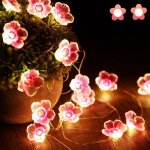 Guirlande lumineuse avec 40 led en forme de fleur de cerisier rose usb pour no�l mariage saint - valentin ...