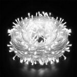 Guirlande lumineuse 8 mode 10m 100 led dcoration pour sapin de nol mariage ou fte (fil transparant ...