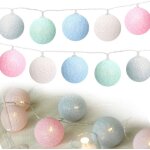 Guirlande lumineuse en boules de coton guirlande lumineuse en boules de coton 3m 20 led boules de coton ...