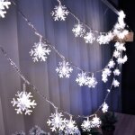 Guirlande lumineuse dextrieur en forme de flocon de neige - 3 m - 20 lumires - 8 modes - tanche ip44 ...