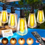 Guirlande lumineuse exterieure guinguette led - 30m guirlandes ext�rieur lumi�res avec t�l�commande �conomie ...