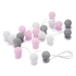 Guirlande lumineuse led - rophie - 20 boules de coton - solaire - multicolore - 300 cm
