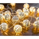 Guirlande lumineuse led ? 3m 20 led blanc chaud boules argentes style oriental marocain ? pas de changement ...
