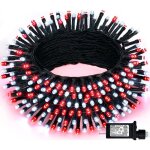 Guirlande lumineuse - ulisem - 200 led - 20m - 8 modes - rouge et blanc - d�coration no�l