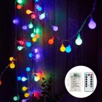 Guirlande lumineuse  piles 6m 40 led boules avec 8 modes dclairage guirlande lumineuse tanche(multicolore) ...