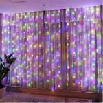 Guirlande lumineuse rideau multicolore300 led 3m * 3m8 modes declairage usb et tlcommande avec minuterie ...