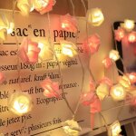 Guirlande lumineuse rose guirlande lumineuse jardin guirlande lumineuse led 6m blanc chaud 40led fonctionne ...