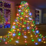 Guirlande lumineuse pour sapin de nol avec anneau 2 m usb led tanche 8 modes dcoration de nol (multicolore ...