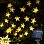 Guirlandes lumineuses solaires extrieur 50 led en etoile 9. 5m, 8 modes dcoration pour jardin chambre ...