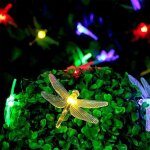Guirlande lumineuse solaire 50 led libellule ext�rieur multicolore flash libellule lampe avec 8 modes ...