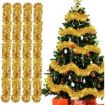 Guirlande de noel sapin 4pcs guirlandes tinsel no�l guirlande sapin 2m pour f�te murs fen�tres sapin ...