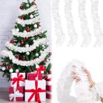 Guirlande sapin de nol blanche - woodours - lot de 5 pices - 2 m par guirlande - effet neige - flexible ...