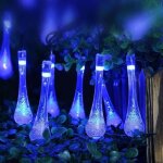 Guirlande solaire exterieur lumières décoratives goutte deau - bleu - 7m 50led Guirlande solaire exterieur lumières décoratives goutte deau - bleu - 7m 50led