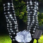 Guirlande solaire ext�rieur tube 32m 300 led guirlande lumineuse solaire 8 modesd�coration jardin terrasse ...