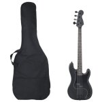 Guitare basse �lectrique d�butant - vidaxl - noir mat - 4 / 4 46 - 119 cm - sac en tissu oxford - accordeur ...