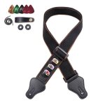 Guitare folk guitare lectrique basse sangle en pur coton avec - noir