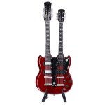 Guitare miniature en bois lgante mini guitare lectrique modle dinstrument de musique avec support ...