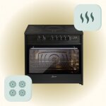 Cuisinire lectrique - gurari - 912 bl - 90cm - vitrocramique - four multifonction