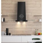 Hotte aspirante murale - gurari - 466 90 bl pr - 90 cm - 1000 m� / h - noir avec verre