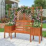 Gutent jardini�re rectangulaire 170x145x42 cm avec treillis et assise bois de sapin