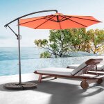 Parasol - gutent - rectangulaire - orange - m�t d�port� - 294x294cm - manuel