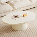 Guyii table basse ovale mobilier de salon moderne table basse blanche facile  assembler