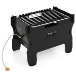 Gymax barbecue portable de table polycombustible � gaz ou charbon gril en acier inoxydable avec tuyau ...