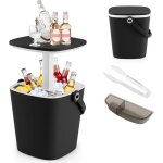 Gymax glaci�re et table dappoint 2 - en - 1 isolation 6 - 8h capacit� 15 l avec couvercle relevable avec ...