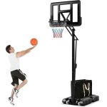Gymax panier de basket extrieur portable rglable en hauteur 245 - 305m systme de panier de basket ...