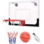 Gymax panier de basket suspendre en pc avec panneau transparent ballon et pompe inclus pour adultes / ...