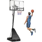 Gymax panier de basketball extrieur et intrieur mobile hauteur ajustable 150 - 305cm sur 10 niveaux ...