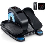 Gymax p�dalier jambe d?exercice avec roues & t�l�commande - mini v�lo d?appartement - 2 modes manuel ...