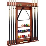 Gymax porte queue billard mural support de queues de billard en bois de pin pour salle de jeu club bar ...
