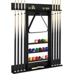 Gymax porte queue billard mural support de queues de billard en bois de pin pour salle de jeu club bar ...