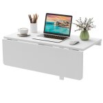 Gymax table pliante murale  double pliage 80 x 60 cm avec support triangulaire en bois pour cuisine ...