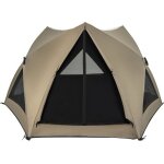 Gymax tente de camping pour 4 � 6 personnes 6 c�t�s avec toit amovible fen�tres en maille sac de transport ...