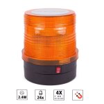 Gyrophare led orange flash stroboscopique 12v - 24v sans fil autonome batteries aa fixation magn�tique ...