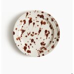 H&m home assiette en gr�s c�rame marron pois 1 pc