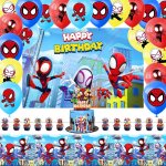Habit de f�te spiderman et ses amis extraordinaires avec ballons nappe d�coration de g�teau et tissu ...