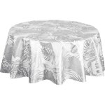 Habitable - nappe ronde en toile cir�e nacr�e vitali - diam. 150 cm - blanc