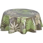 Habitable - nappe en toile cir�e ronde motifs jungle mallorca - diam. 135 cm - kaki