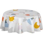 Habitable - nappe en toile cir�e ronde motifs poules adele - diam. 135 cm