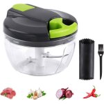 Hachoir ail manuel avec cordon coupe ail presse ail 500ml pour oignon saladepesto persil saucissonmachine ...